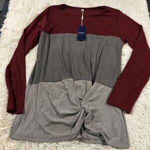 Sampeel womens NWT color block scrunch sweater L basic minimal